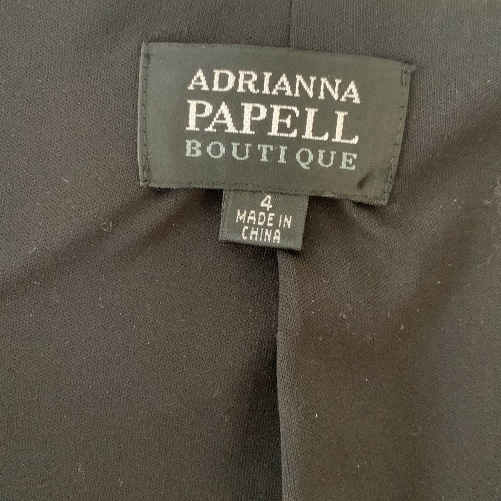 Adrienne Papell Boutique Black Velvet Jacket w/ embellishments. 100% silk lining - Picture 4 of 10